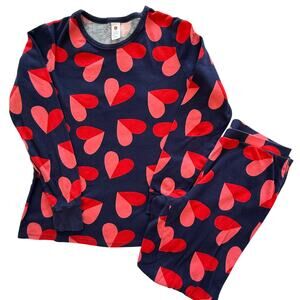 Target Women’s Heart Print Cotton Pajama Set Medium Long Sleeve Lounge